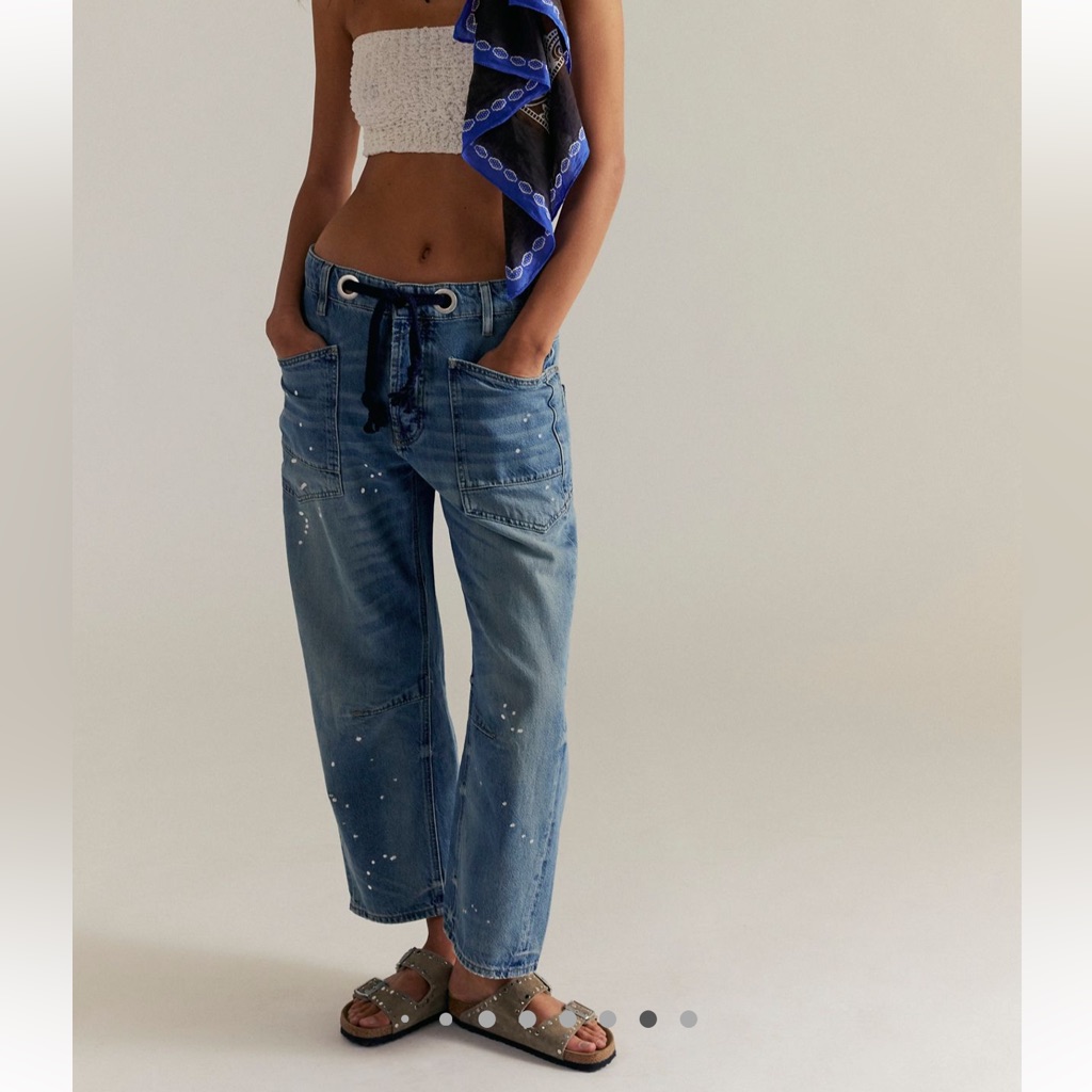 Free People Moxie Barrel Jeans Timeless Blue